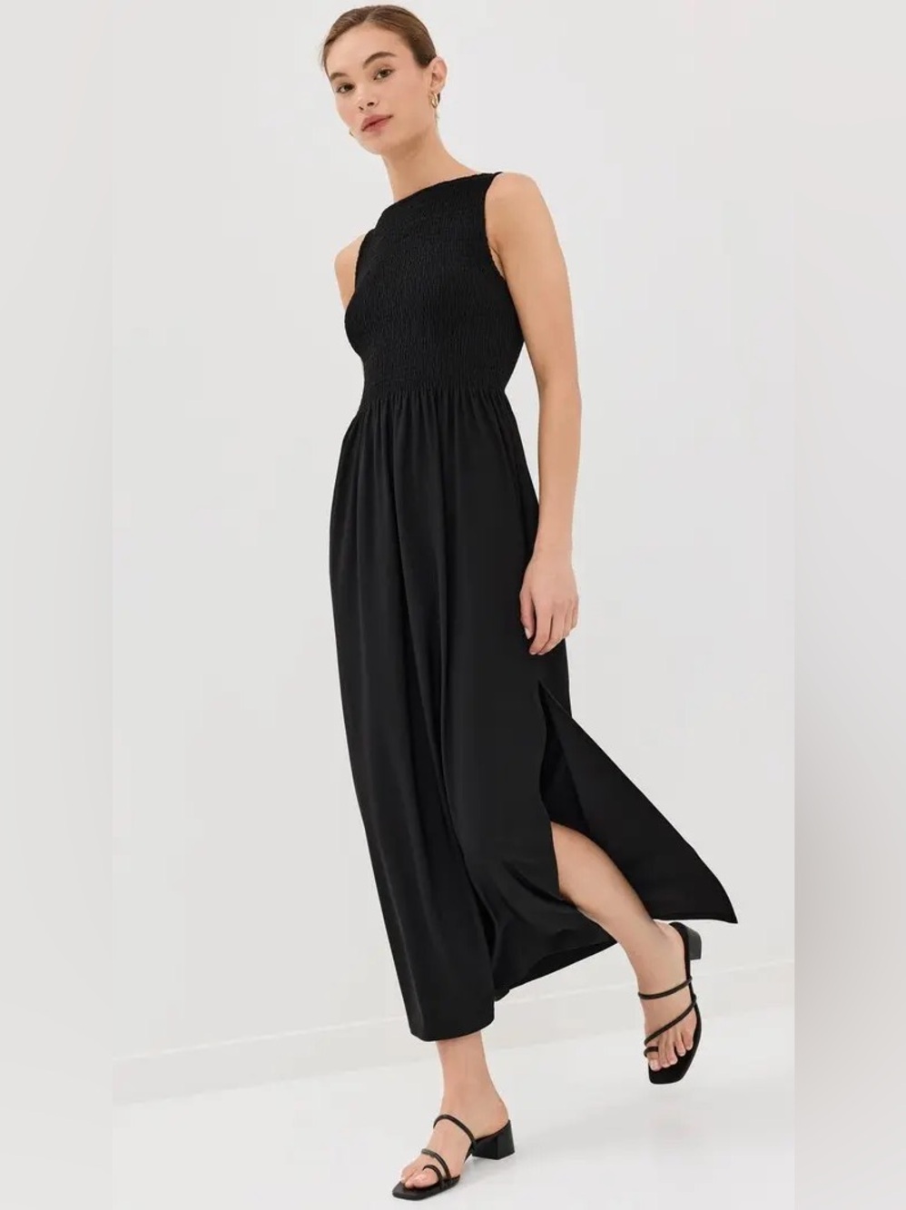 Hill House Black The Cosima Smocked Bodice Nap Maxi Dress Size Small